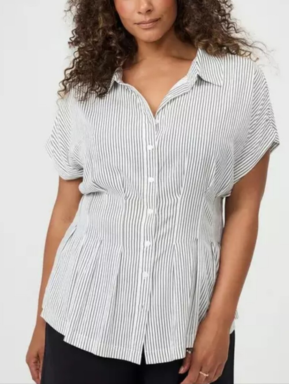 Torrid Button Up Pintuck Shirt